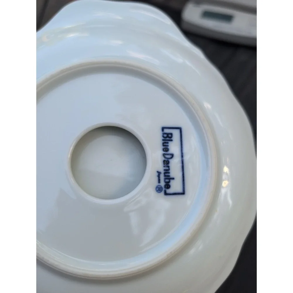 Blue Danube Gravy Boat attached Underplate  Scalloped Edge - Blue Onion Pattern